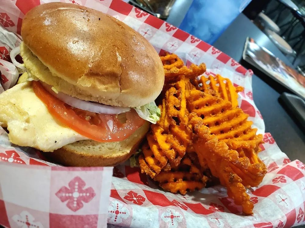 Grilled Chicken Sandwich with Sweet Potatoe Fries